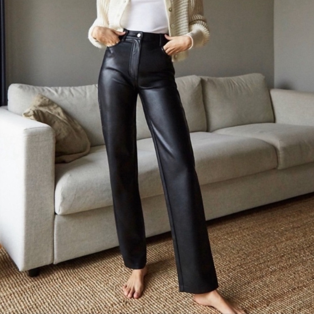 Aritzia Wilfred Faux Leather Melina Pants